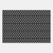 Zwart-wit hertenkoppen patroon inpakpapier vel (Voorkant)