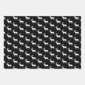 zwart-wit hertenrendier inpakpapier vel (Voorkant 2)