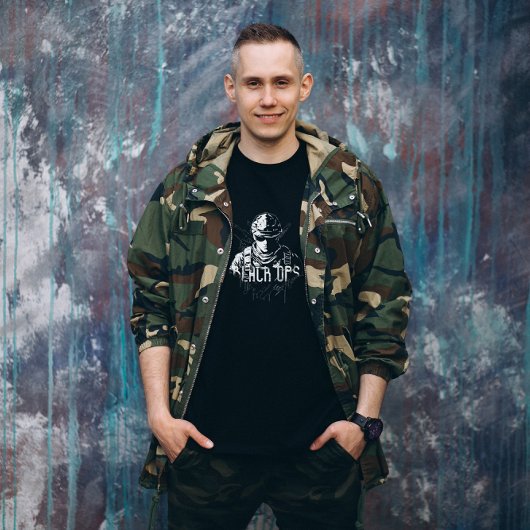 Zwart-wit Het Black Ops T-shirt