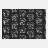 Zwart wit Het is de mooiste tijd van het Jaar Inpakpapier Vel (Voorkant)