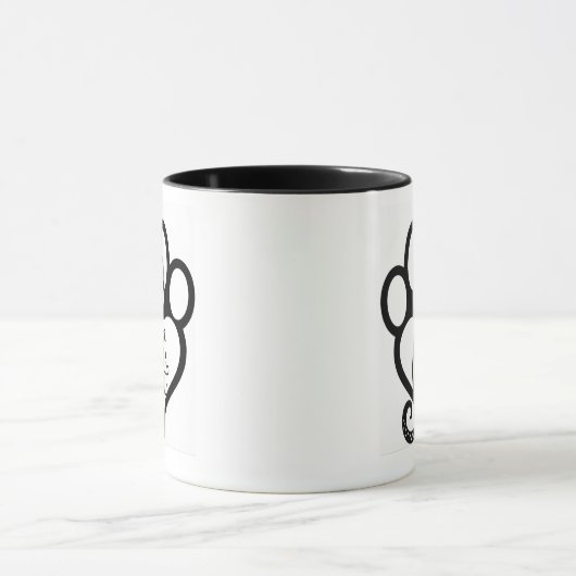 Zwart-wit "Het leven is beter met een kat" Mok (Midden)