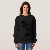 Zwart-wit Het Man is voorzien van een stijlvolle v Trui (Voorkant volledig)