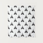 Zwart-wit. Het patroon van de thee. Wandkleed (Voorkant)