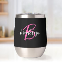 Zwart Wit Hete Roze Monogram