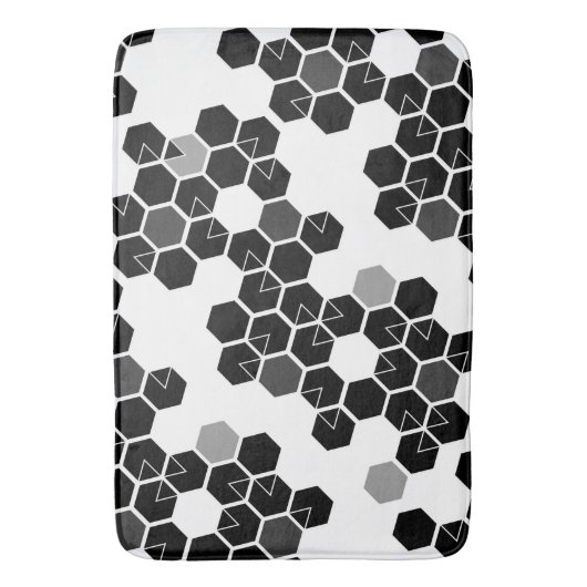 Zwart-wit-hex-gegevenspatronen Badmat (Voorkant Verticaal)