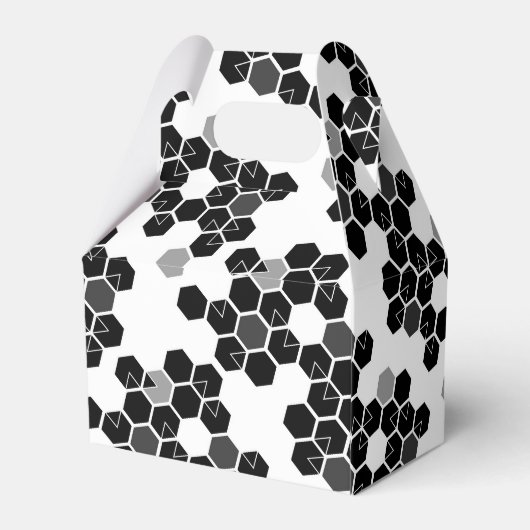 Zwart-wit-hex-gegevenspatronen Bedankdoosjes (Achterkant)