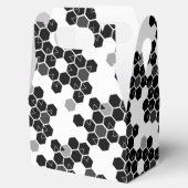 Zwart-wit-hex-gegevenspatronen Bedankdoosjes (Geopend)