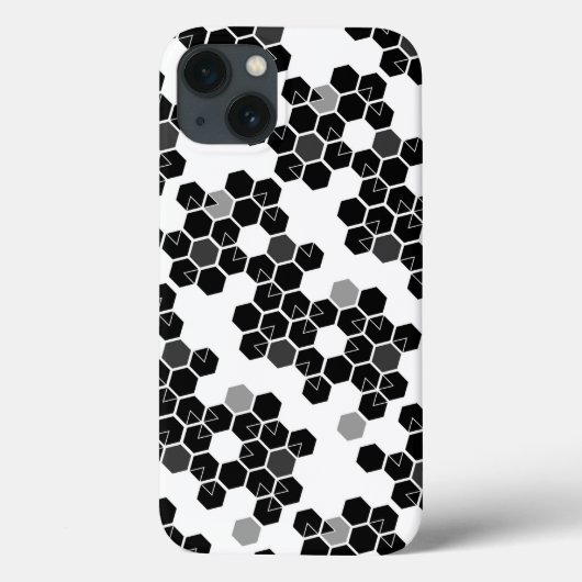 Zwart-wit-hex-gegevenspatronen Case-Mate iPhone Case (Achterkant)