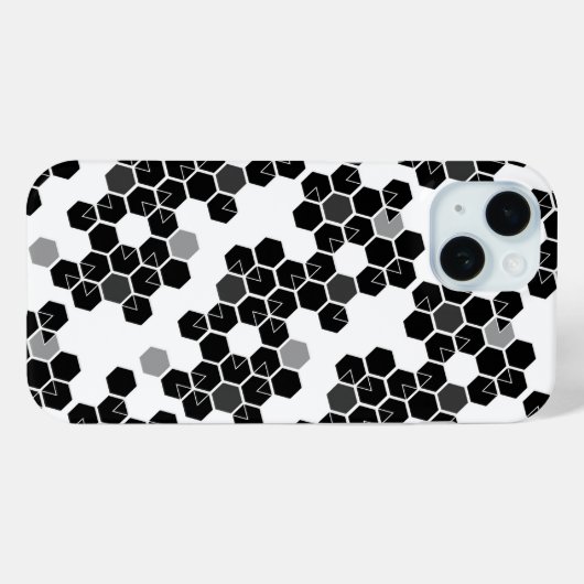 Zwart-wit-hex-gegevenspatronen Case-Mate iPhone Case (Achterkant (horizontaal))