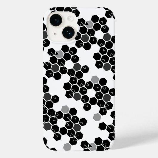 Zwart-wit-hex-gegevenspatronen Case-Mate iPhone Case (Achterkant)