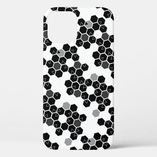 Zwart-wit-hex-gegevenspatronen Case-Mate iPhone Case (Achterkant)