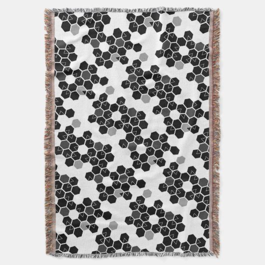 Zwart-wit-hex-gegevenspatronen Deken (Voorkant Verticaal)