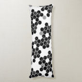 Zwart-wit-hex-gegevenspatronen Lichaamskussen (Achterkant (Verticaal))