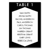 Zwart & Wit Hexagon Bruiloft Zitkaarten Kaart (Voorkant)