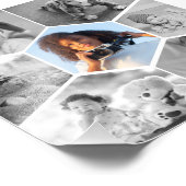 Zwart-wit Hexagon Fotocollage Foto Afdruk (Hoek)