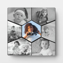 Zwart-wit Hexagon Fotocollage Fotoplaat