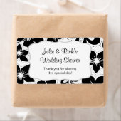 Zwart Wit Hibiscus Waterfles - pas het aan! Etiket (Insitu)