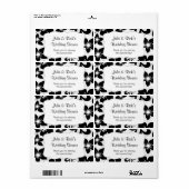 Zwart Wit Hibiscus Waterfles - pas het aan! Etiket (Full Sheet)