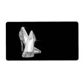 Zwart-wit High Heel Shoe Etiket (Voorkant)
