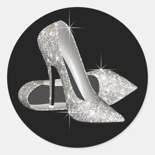 Zwart-wit High Heel Shoe Stickers (Voorkant)