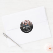 Zwart-wit hij deed het Afstuderen Ronde Sticker (Envelop)