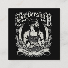 Zwart-wit hipster Square Personaliseren Vierkante Visitekaartje