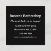 Zwart-wit hipster Square Personaliseren Vierkante Visitekaartje (Achterkant)