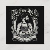 Zwart-wit hipster Square Personaliseren Vierkante Visitekaartje (Voorkant)