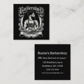 Zwart-wit hipster Square Personaliseren Vierkante Visitekaartje (Voorkant / Achterkant)