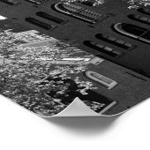 Zwart-wit historisch gebouw in Amsterdam Poster (Hoek)