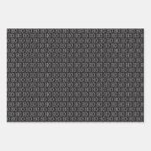 Zwart wit Ho Ho Ho-kerstpapier Inpakpapier Vel (Voorkant)