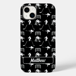Zwart-wit Hockey Modern Naadloos Patroon Case-Mate iPhone 14 Plus Hoesje