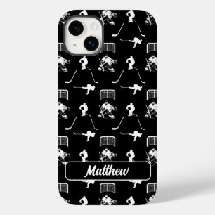 Zwart-wit Hockey Modern Naadloos Patroon Case-Mate iPhone 14 Plus Hoesje