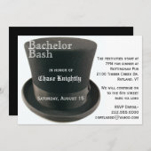 Zwart & Wit Hoed Verlofsfeest Uitnodiging (Voorkant / Achterkant)