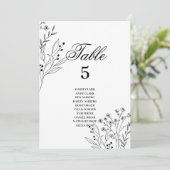 Zwart-wit Hoek Floral Boho Zitkaarten Kaart (Staand voorkant)