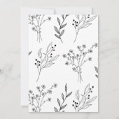 Zwart-wit Hoek Floral Boho Zitkaarten Kaart (Achterkant)