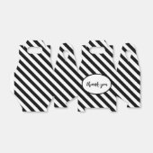 Zwart-wit hoekige strepen bedankdoosjes (Uitgevouwen)