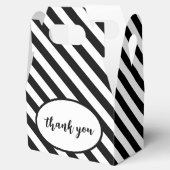 Zwart-wit hoekige strepen bedankdoosjes (Geopend)