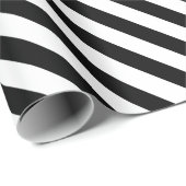 Zwart-wit hoekige strepen cadeaupapier (Rol Hoek)