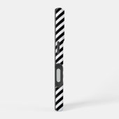 Zwart-wit hoekige strepen iPhone 16 hoesje (Rechterkant)