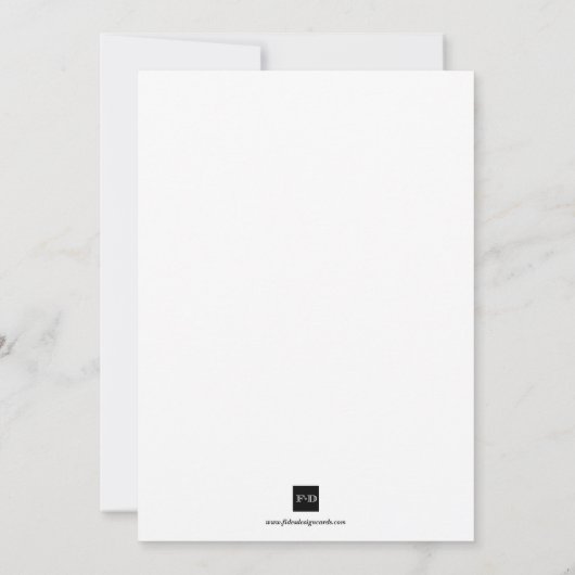 Zwart wit hoekscrolscript elegant bruiloft kaart (Achterkant)