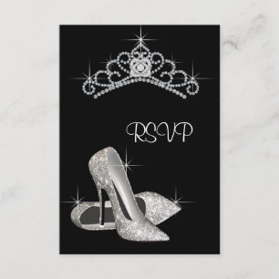 Zwart Wit Hoge Hakken Quinceanera RSVP