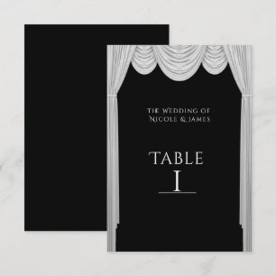 Zwart & Wit HOLLYWOOD Gordijnen Tafel Nummerkaart Kaart