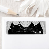 Zwart & Wit HOLLYWOOD Gordijnen Uitnodiging Etiket (Insitu)