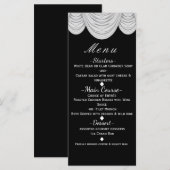 Zwart-wit Hollywoodgordijnen Elegant Menu (Voorkant / Achterkant)