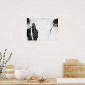 Zwart-wit Holstein Koe Eyes Poster (Keuken)