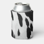 Zwart-wit Holstein Koeienhuid Kijk uit met naam Blikjeskoeler (Blikje Achterkant)