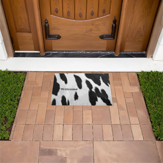 Zwart-wit Holstein Koeienhuid: Welkom Deurmat (Buiten)
