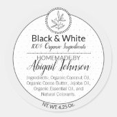 Zwart-wit Homemade Scrub of body Butter Label (Voorkant)