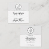 Zwart-wit Homemade Wit Etiket en Lichaamslabel | L Vierkante Visitekaartje (Voorkant / Achterkant)